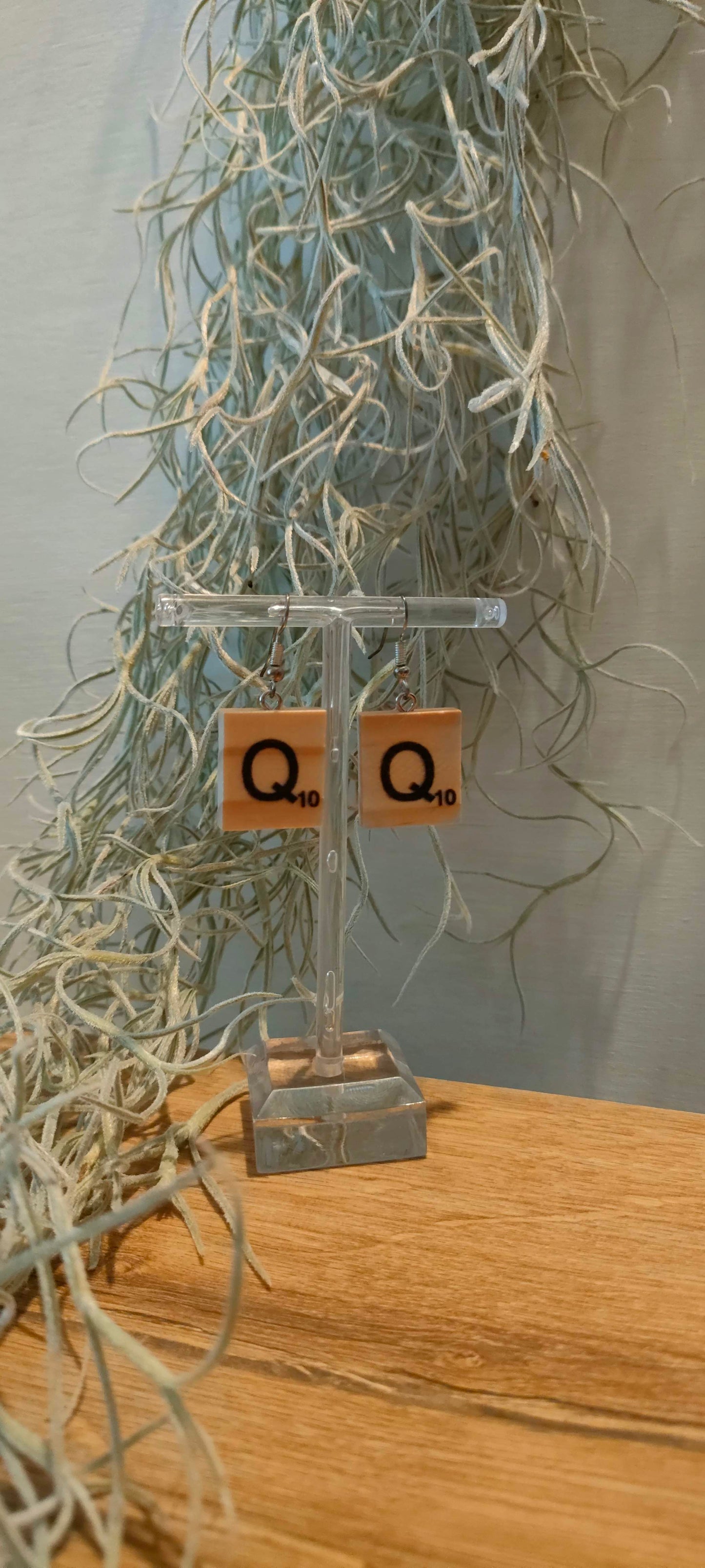 Novelty scrabble earrings