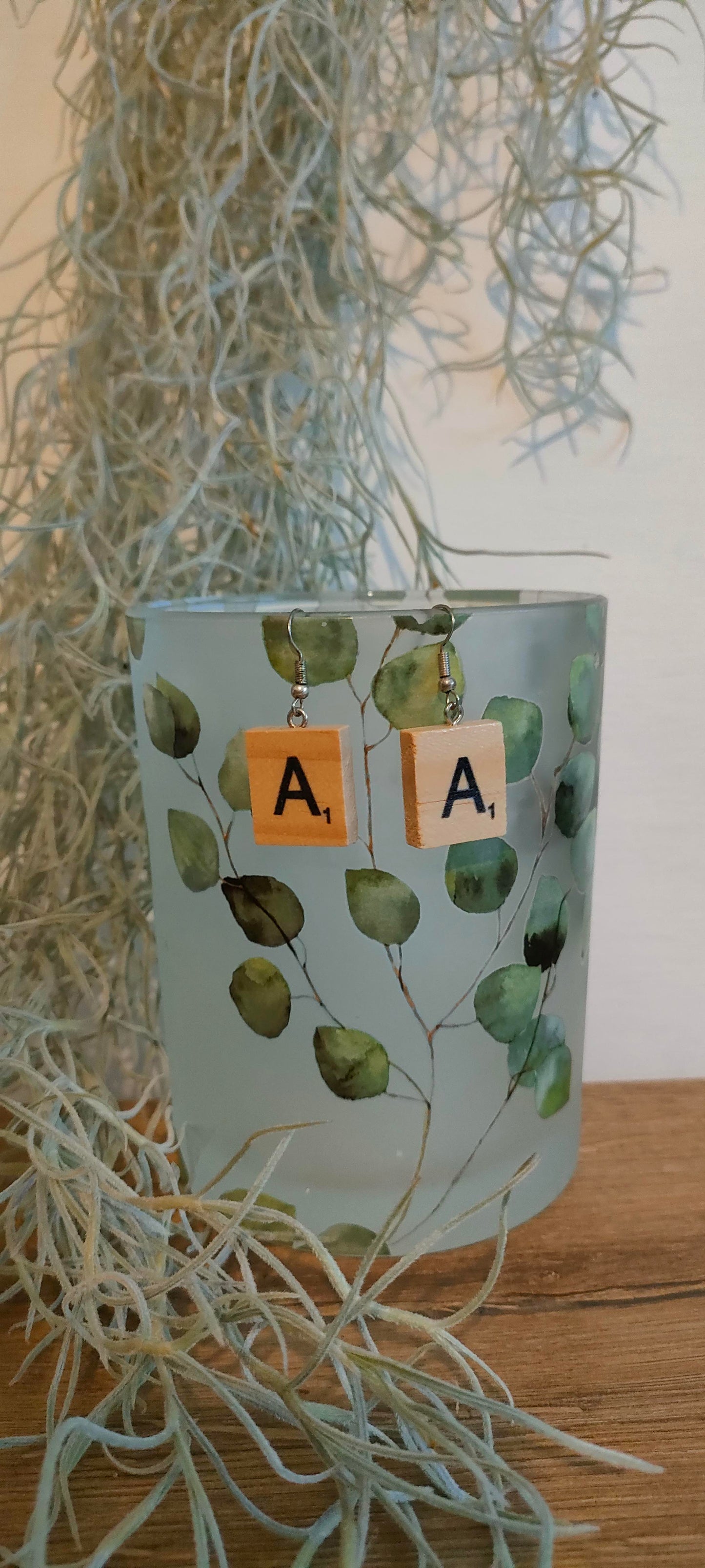Novelty scrabble earrings