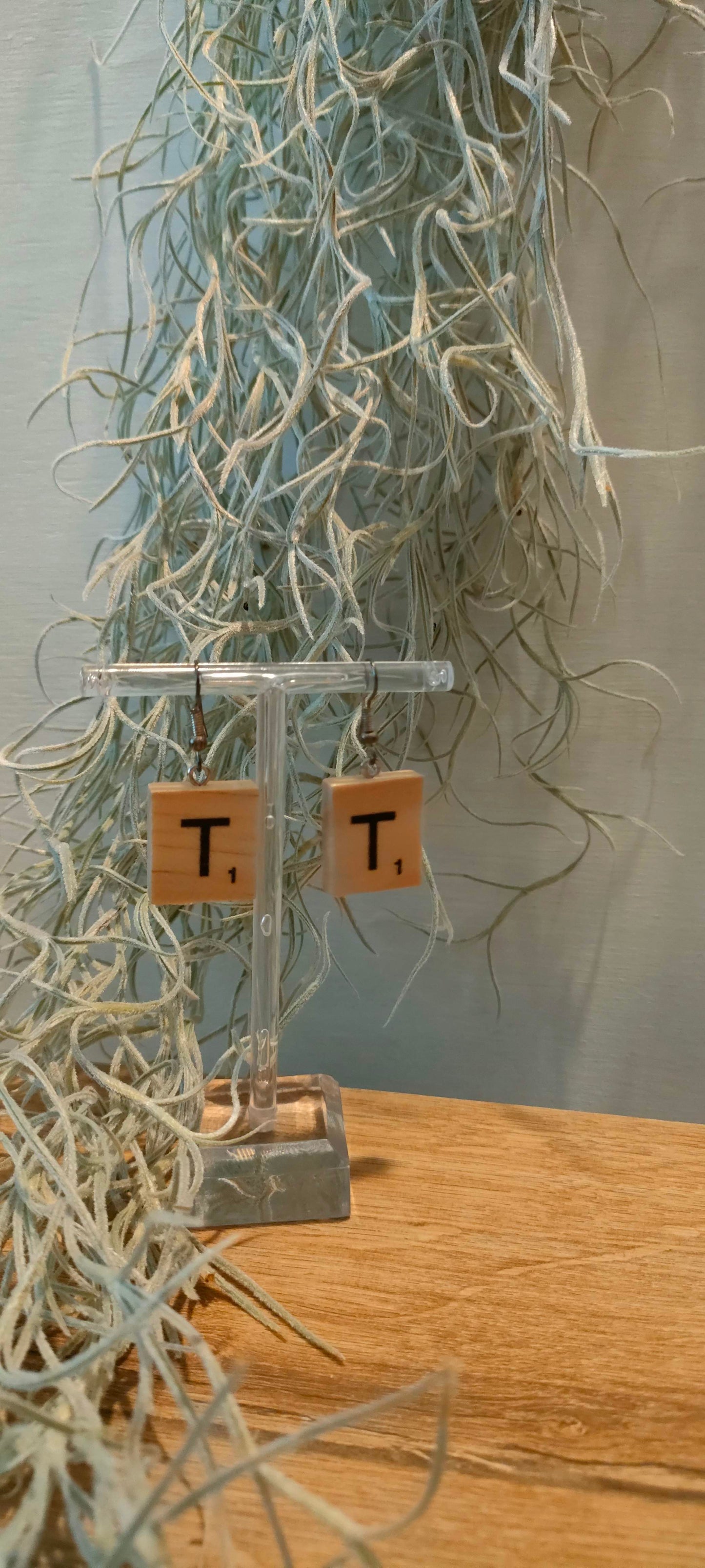 Novelty scrabble earrings