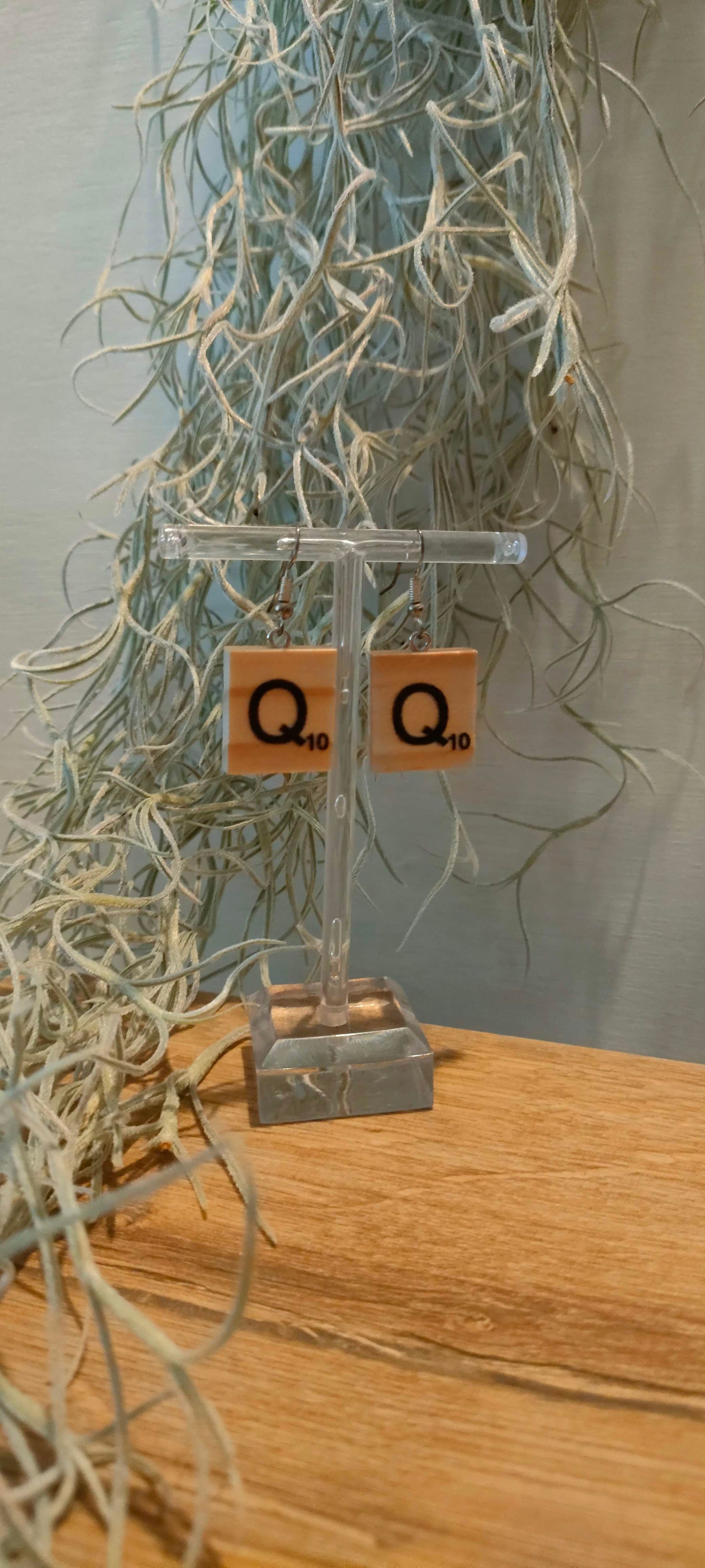 Novelty scrabble earrings